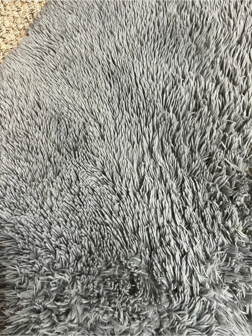 Fluffy Soft Grey Shag Area Rug (45” x 62”)